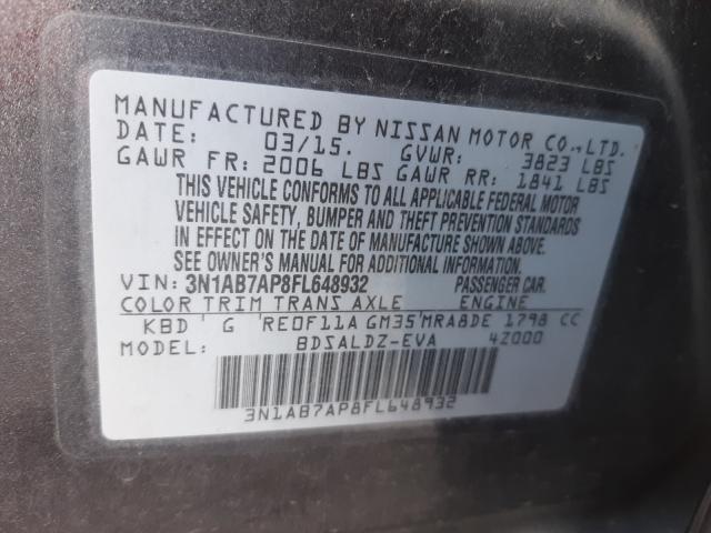 Photo 9 VIN: 3N1AB7AP8FL648932 - NISSAN SENTRA S 