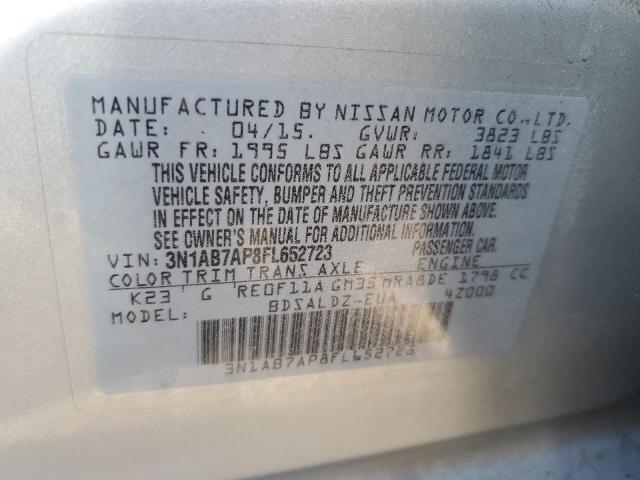 Photo 11 VIN: 3N1AB7AP8FL652723 - NISSAN SENTRA S 