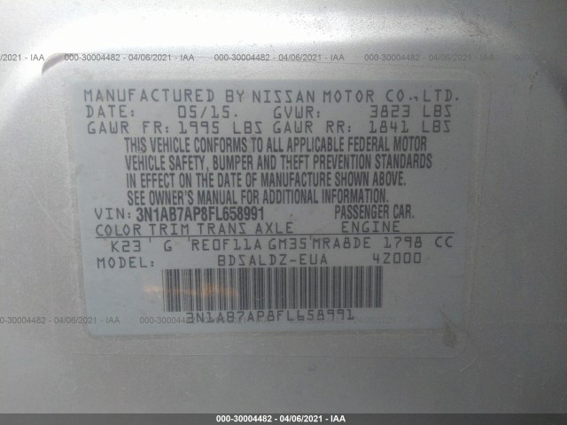 Photo 8 VIN: 3N1AB7AP8FL658991 - NISSAN SENTRA 