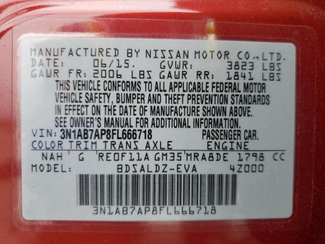 Photo 11 VIN: 3N1AB7AP8FL666718 - NISSAN SENTRA 