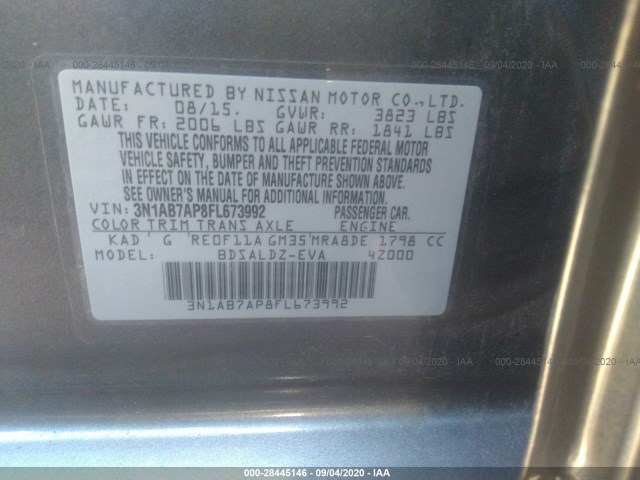 Photo 8 VIN: 3N1AB7AP8FL673992 - NISSAN SENTRA 