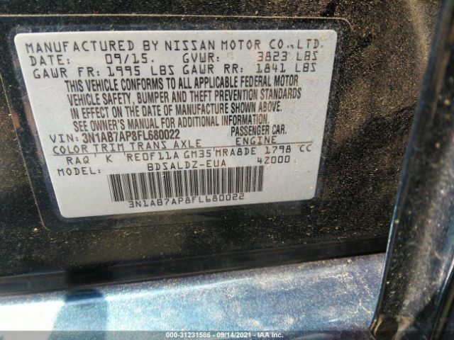 Photo 8 VIN: 3N1AB7AP8FL680022 - NISSAN SENTRA 