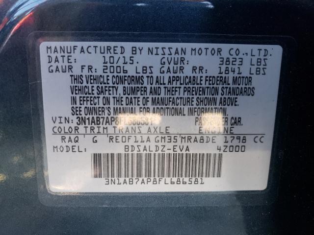 Photo 9 VIN: 3N1AB7AP8FL686581 - NISSAN SENTRA S 