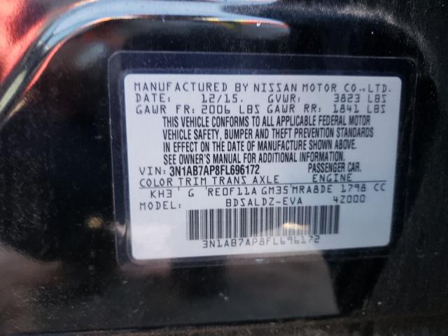 Photo 9 VIN: 3N1AB7AP8FL696172 - NISSAN SENTRA S 