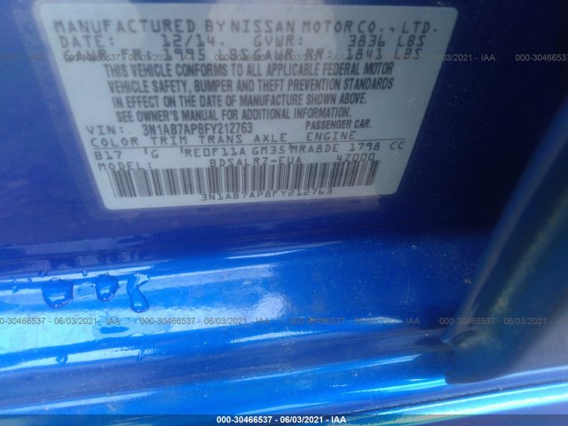 Photo 8 VIN: 3N1AB7AP8FY212763 - NISSAN SENTRA 