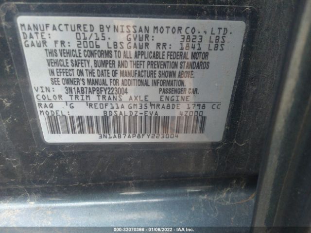 Photo 8 VIN: 3N1AB7AP8FY223004 - NISSAN SENTRA 