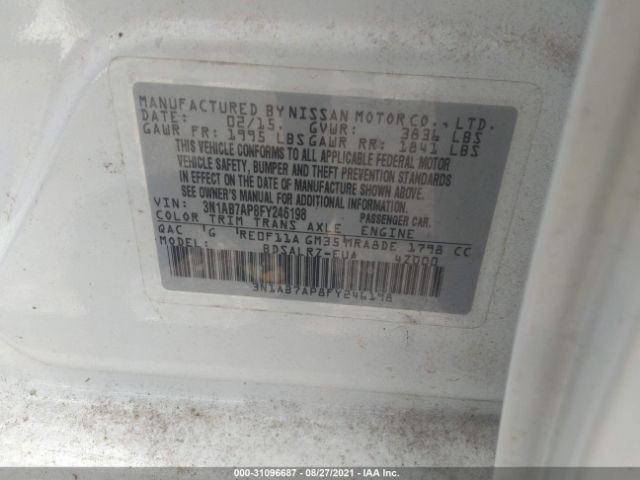 Photo 8 VIN: 3N1AB7AP8FY246198 - NISSAN SENTRA 