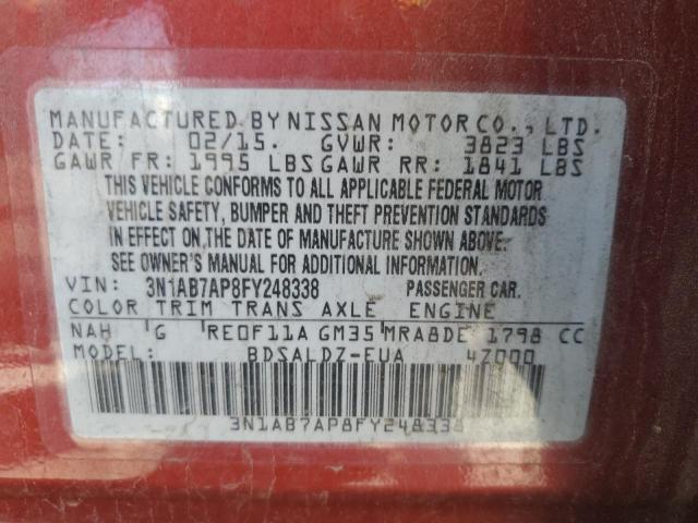 Photo 11 VIN: 3N1AB7AP8FY248338 - NISSAN SENTRA 