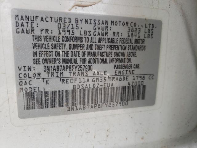 Photo 9 VIN: 3N1AB7AP8FY257900 - NISSAN SENTRA S 