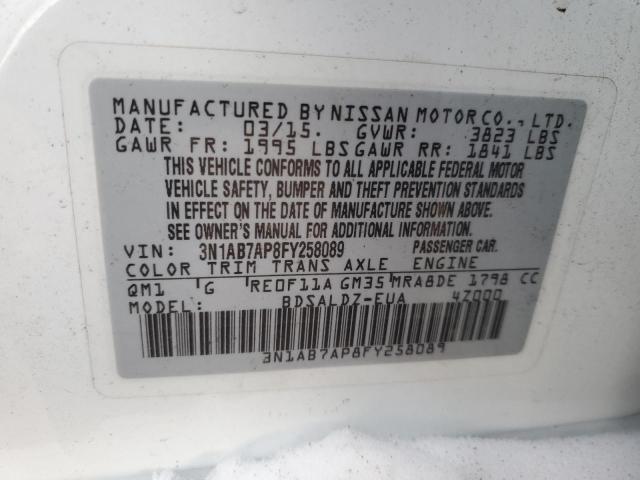 Photo 11 VIN: 3N1AB7AP8FY258089 - NISSAN SENTRA S 