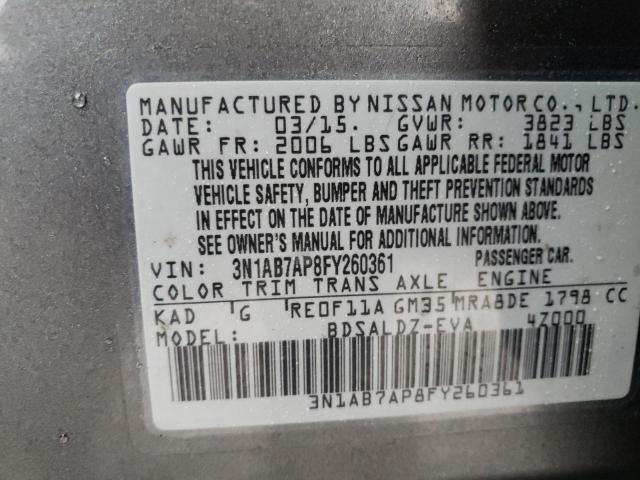 Photo 9 VIN: 3N1AB7AP8FY260361 - NISSAN SENTRA S 