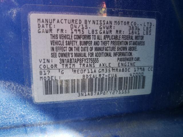 Photo 9 VIN: 3N1AB7AP8FY275555 - NISSAN SENTRA S 