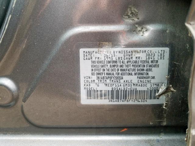 Photo 9 VIN: 3N1AB7AP8FY296504 - NISSAN SENTRA S 