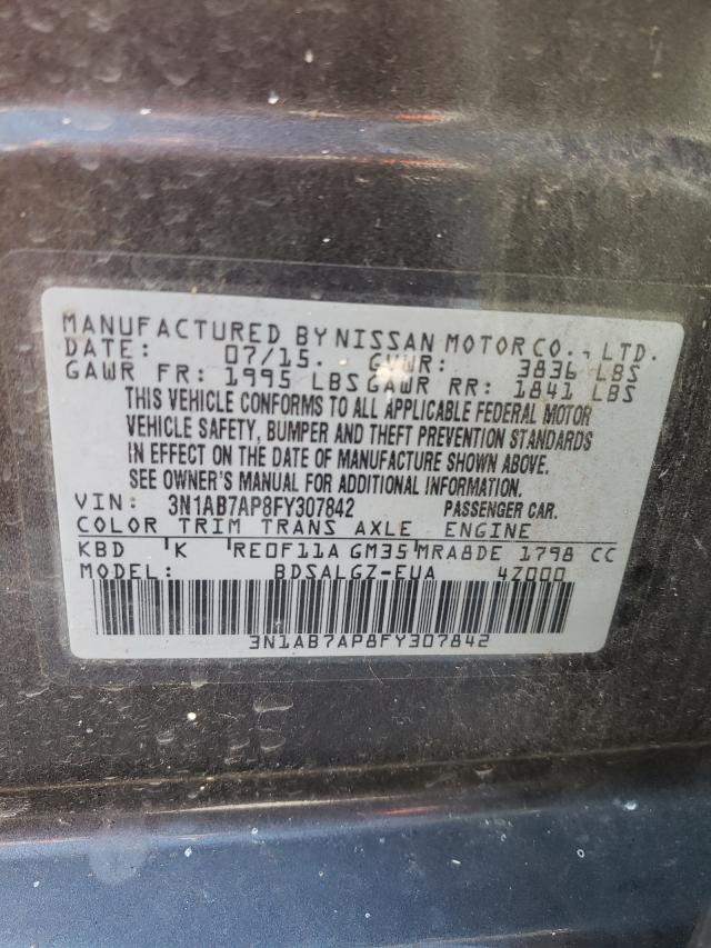 Photo 9 VIN: 3N1AB7AP8FY307842 - NISSAN SENTRA S 