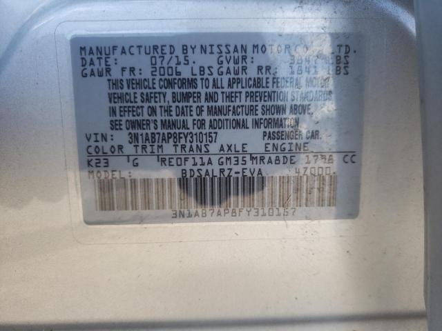 Photo 9 VIN: 3N1AB7AP8FY310157 - NISSAN SENTRA S 