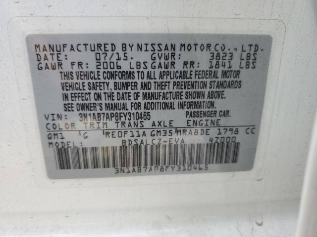 Photo 11 VIN: 3N1AB7AP8FY310465 - NISSAN SENTRA S 