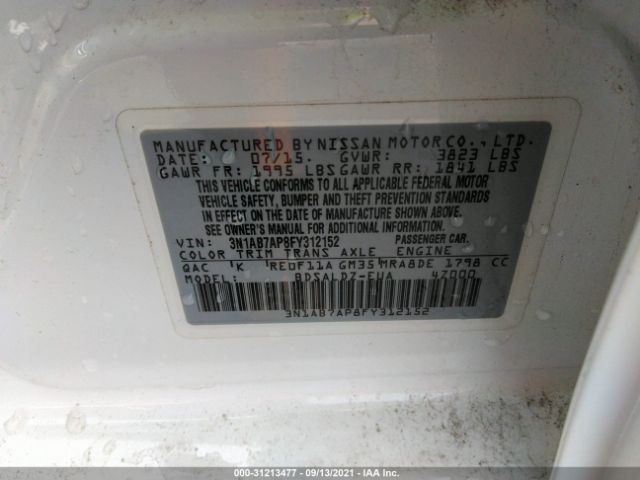 Photo 8 VIN: 3N1AB7AP8FY312152 - NISSAN SENTRA 