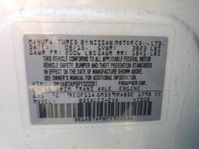 Photo 11 VIN: 3N1AB7AP8FY322051 - NISSAN SENTRA 