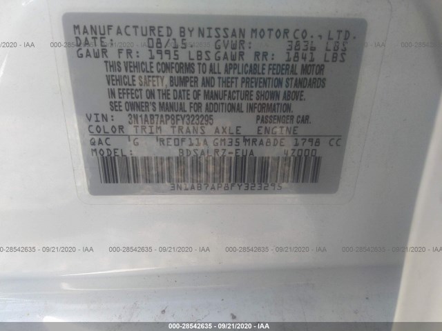 Photo 8 VIN: 3N1AB7AP8FY323295 - NISSAN SENTRA 