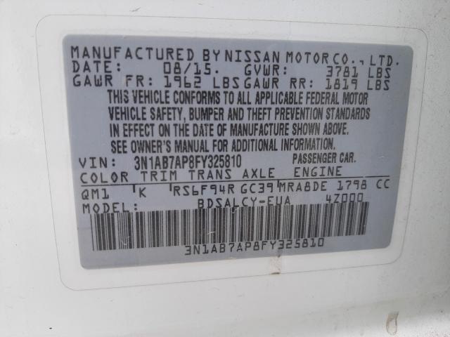 Photo 9 VIN: 3N1AB7AP8FY325810 - NISSAN SENTRA S 