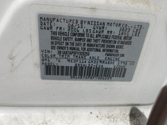 Photo 9 VIN: 3N1AB7AP8FY326259 - NISSAN SENTRA S 