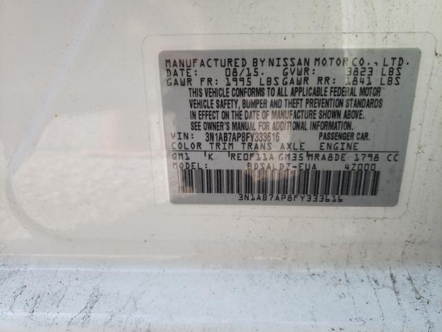 Photo 9 VIN: 3N1AB7AP8FY333616 - NISSAN SENTRA S 