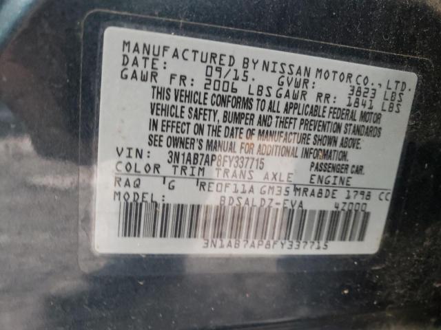 Photo 9 VIN: 3N1AB7AP8FY337715 - NISSAN SENTRA S 