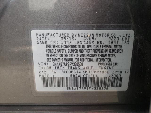 Photo 9 VIN: 3N1AB7AP8FY338508 - NISSAN SENTRA S 