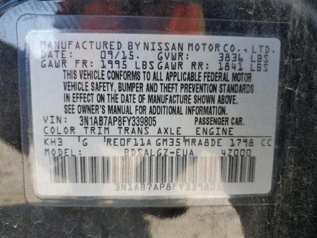 Photo 12 VIN: 3N1AB7AP8FY339805 - NISSAN SENTRA S 