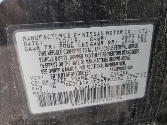 Photo 12 VIN: 3N1AB7AP8FY350786 - NISSAN SENTRA 