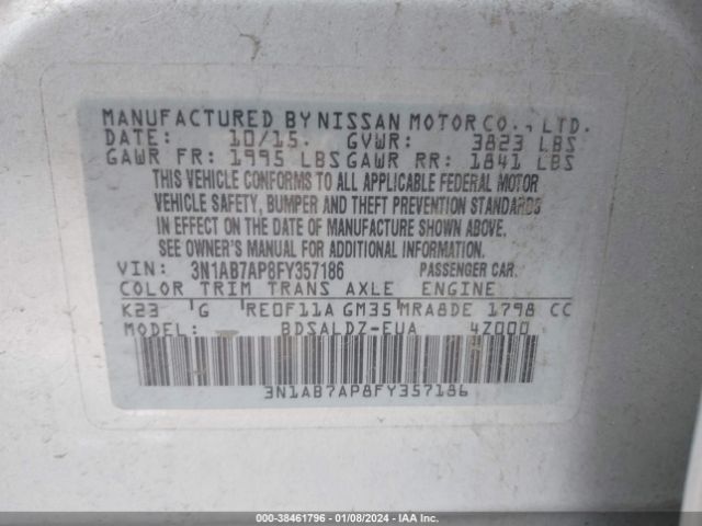 Photo 8 VIN: 3N1AB7AP8FY357186 - NISSAN SENTRA 