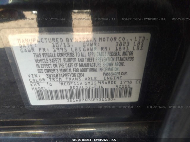 Photo 8 VIN: 3N1AB7AP8FY361304 - NISSAN SENTRA 