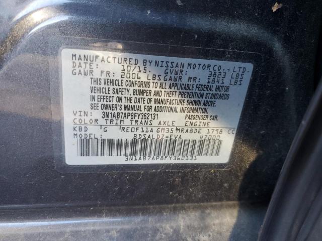 Photo 11 VIN: 3N1AB7AP8FY362131 - NISSAN SENTRA S 