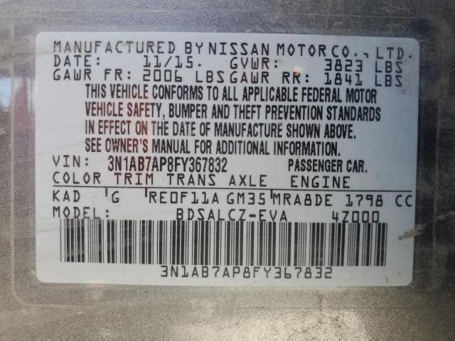 Photo 12 VIN: 3N1AB7AP8FY367832 - NISSAN SENTRA S 