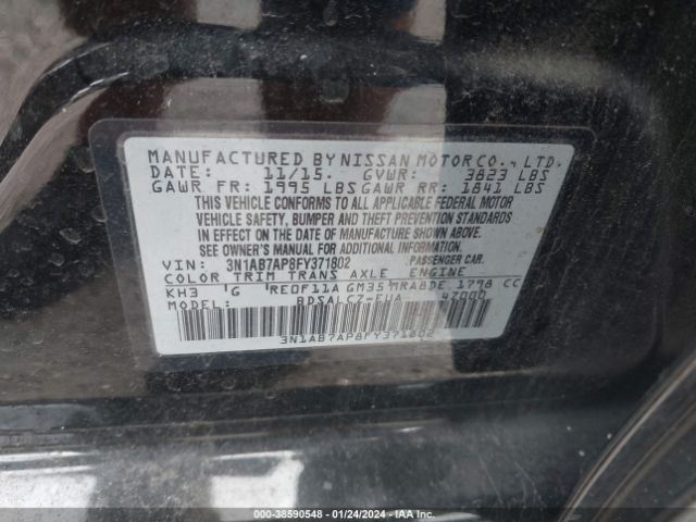 Photo 8 VIN: 3N1AB7AP8FY371802 - NISSAN SENTRA 