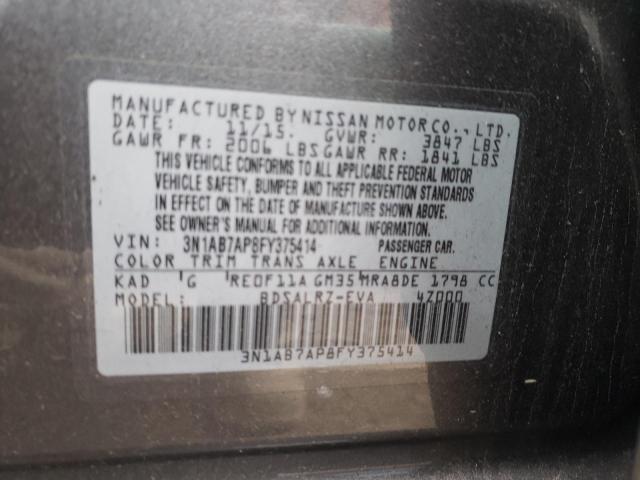 Photo 9 VIN: 3N1AB7AP8FY375414 - NISSAN SENTRA S 