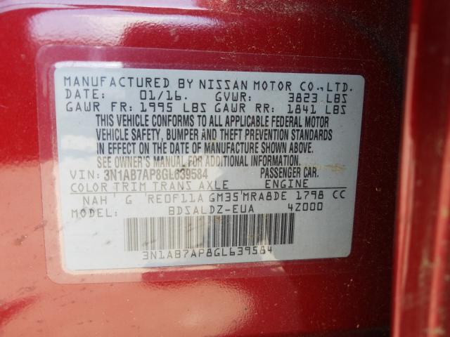 Photo 9 VIN: 3N1AB7AP8GL639584 - NISSAN SENTRA S 