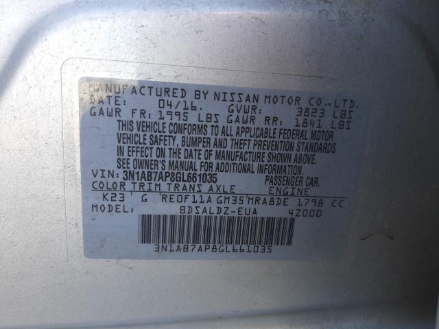 Photo 9 VIN: 3N1AB7AP8GL661035 - NISSAN SENTRA S 