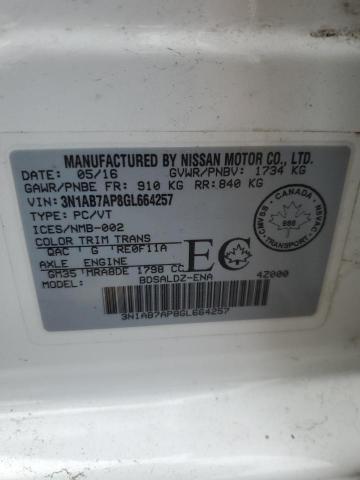 Photo 11 VIN: 3N1AB7AP8GL664257 - NISSAN SENTRA S 