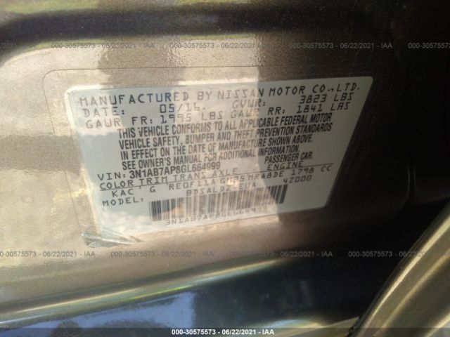 Photo 8 VIN: 3N1AB7AP8GL664999 - NISSAN SENTRA 