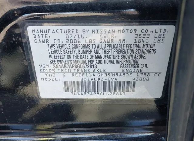 Photo 8 VIN: 3N1AB7AP8GL672813 - NISSAN SENTRA 