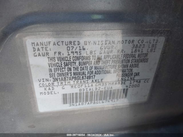 Photo 8 VIN: 3N1AB7AP8GL674917 - NISSAN SENTRA 