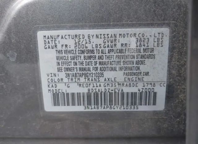 Photo 8 VIN: 3N1AB7AP8GY210335 - NISSAN SENTRA 