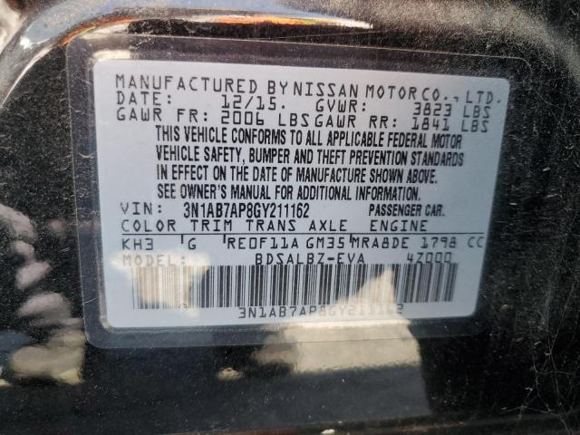 Photo 11 VIN: 3N1AB7AP8GY211162 - NISSAN SENTRA S 