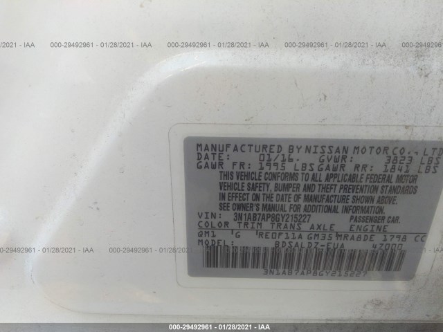 Photo 8 VIN: 3N1AB7AP8GY215227 - NISSAN SENTRA 