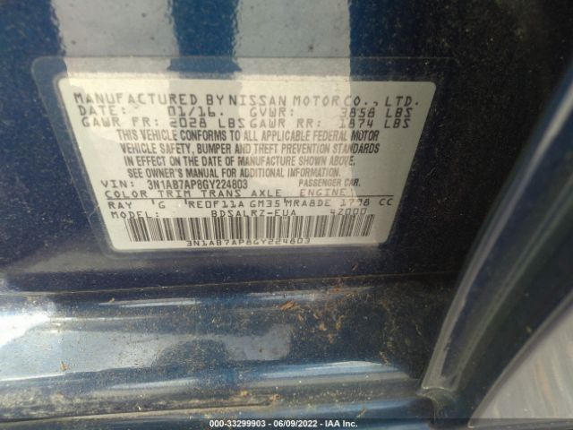 Photo 8 VIN: 3N1AB7AP8GY224803 - NISSAN SENTRA 