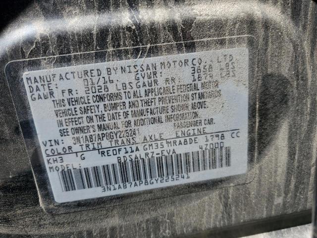 Photo 9 VIN: 3N1AB7AP8GY225241 - NISSAN SENTRA S 