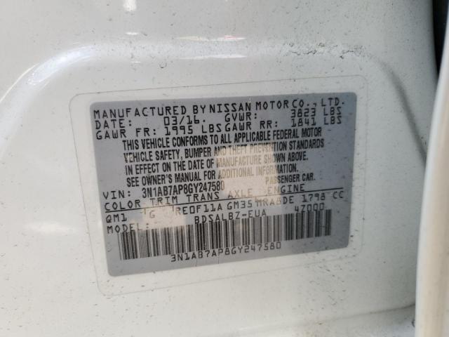 Photo 11 VIN: 3N1AB7AP8GY247580 - NISSAN SENTRA 