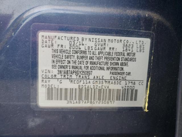 Photo 12 VIN: 3N1AB7AP8GY250897 - NISSAN SENTRA S 