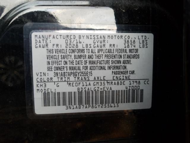 Photo 9 VIN: 3N1AB7AP8GY255615 - NISSAN SENTRA S 